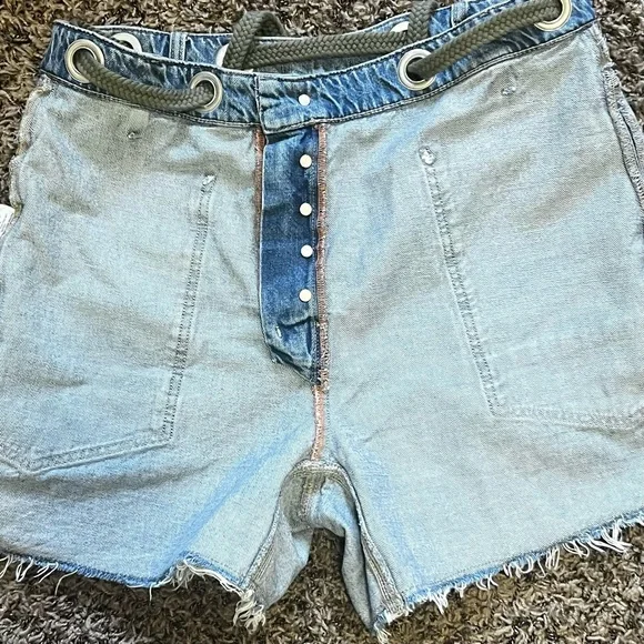 WE THE FREEBy Free People:”Moxie” Low Slung Shorts In Truest Blue - Picture 13 of 16